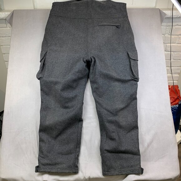 Vtg Cabelas Mens Wool Hunting Bibs 3XL Tall Gray Cargo Overalls Pants Dry Plus - Picture 14 of 15